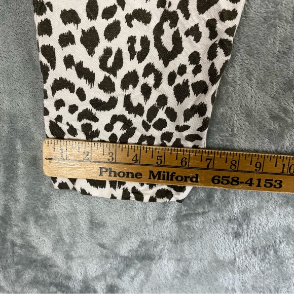 J Crew Leopard Print Linen Blend Plants 4 Stretchy Waist Jaguar Animal Preppy - Picture 10 of 14